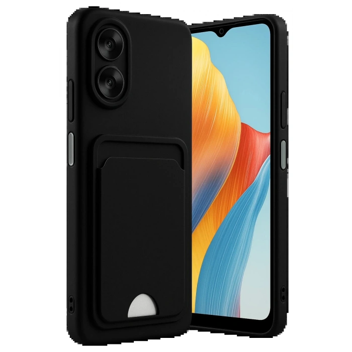 Newface Oppo A38 Kılıf Kelvin Kartvizitli Silikon - Siyah