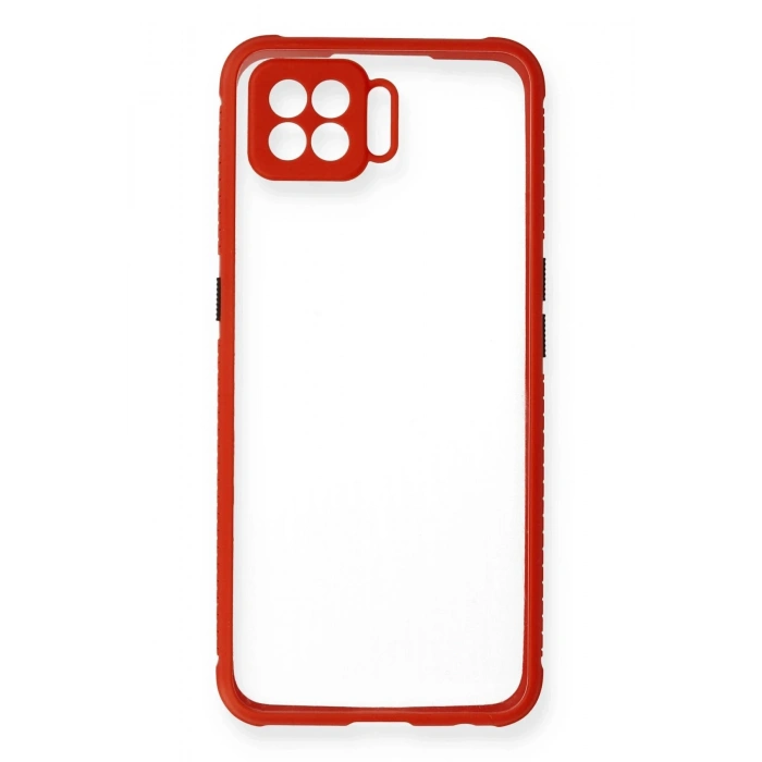 Newface Oppo A73 Kılıf Miami Şeffaf Silikon - Kırmızı