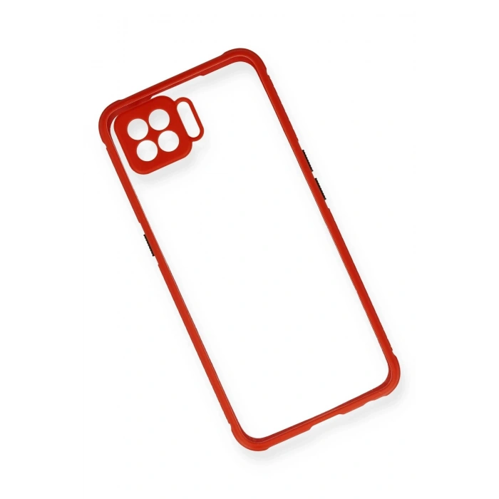 Newface Oppo A73 Kılıf Miami Şeffaf Silikon - Kırmızı