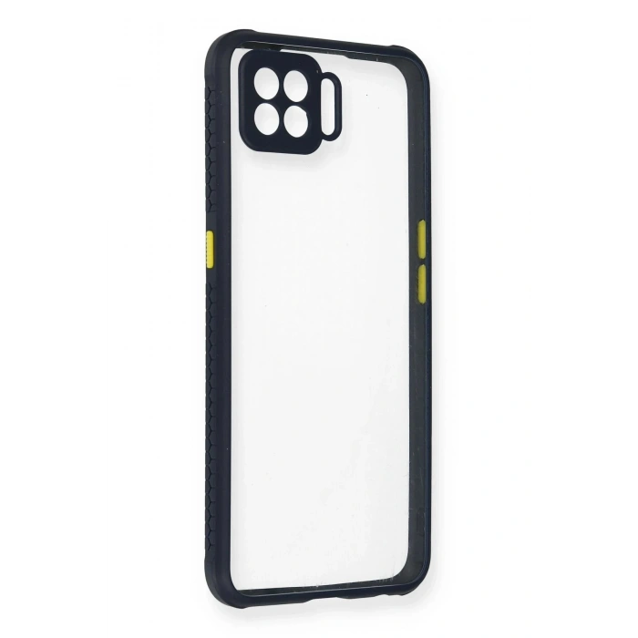 Newface Oppo A73 Kılıf Miami Şeffaf Silikon - Lacivert