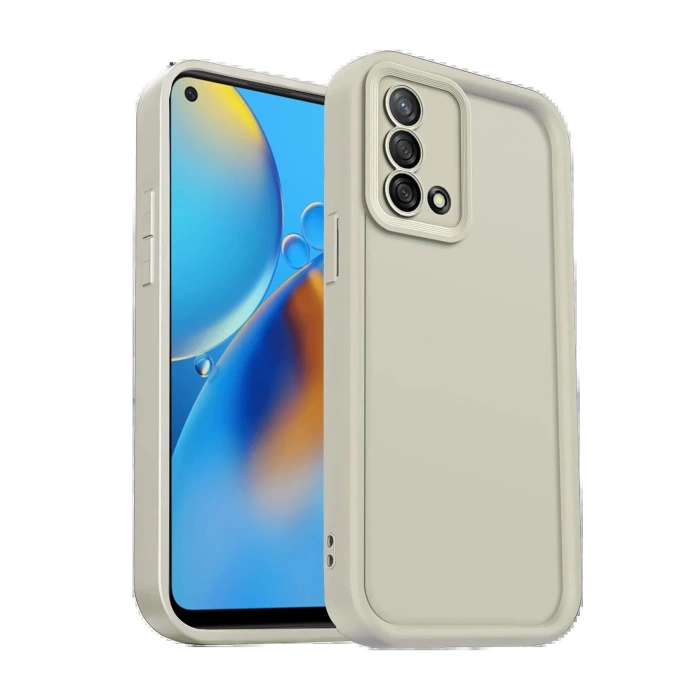 Newface Oppo A74 4G Kılıf Viera Silikon - Krem