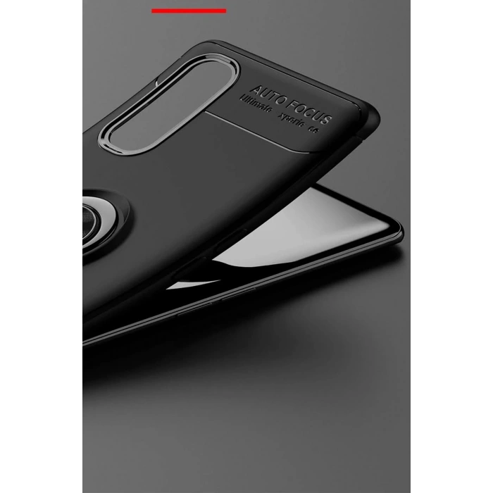 Newface Oppo Find X2 Kılıf Range Yüzüklü Silikon - Kırmızı