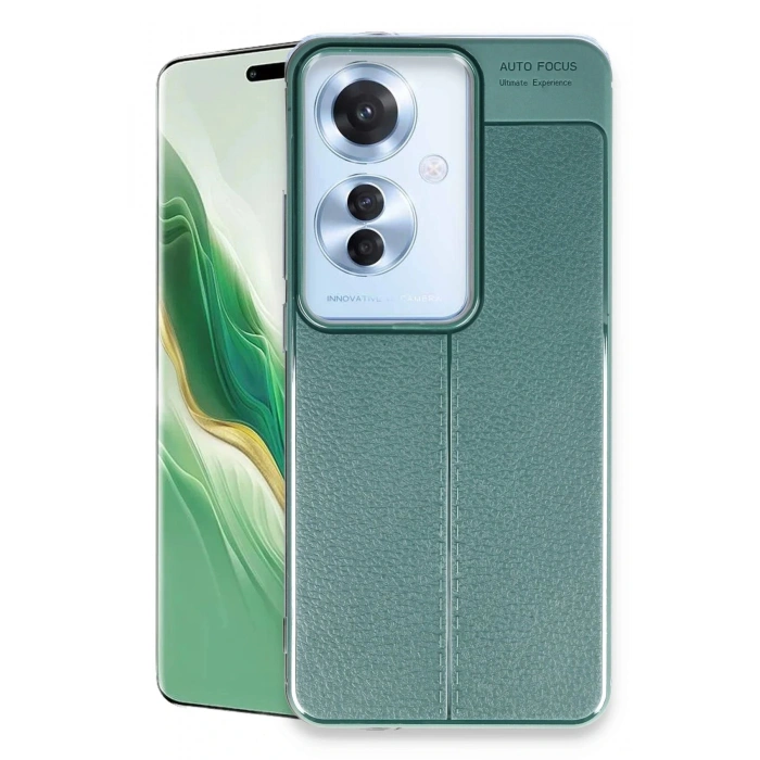 Newface Oppo Reno 11F Kılıf Auto Focus Kapak - Koyu Yeşil