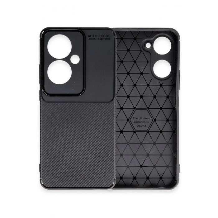 Newface Oppo Reno 11F Kılıf Auto Focus Karbon Kapak - Siyah