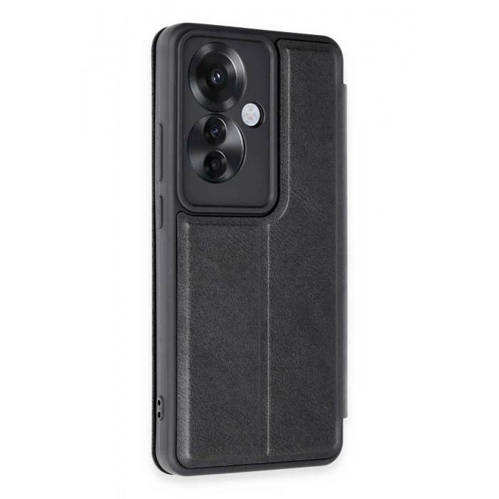 Newface Oppo Reno 11F Kılıf Flip Cover - Siyah