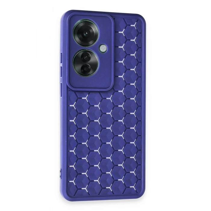 Newface Oppo Reno 11F Kılıf Petek Silikon Kapak - Lacivert