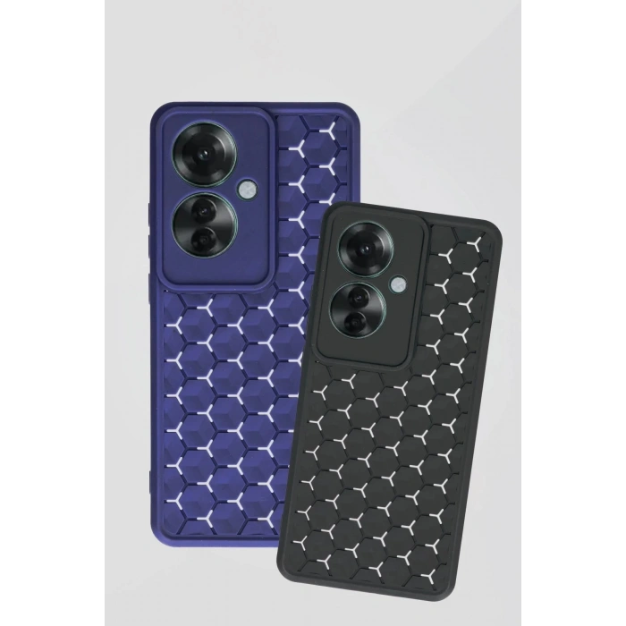 Newface Oppo Reno 11F Kılıf Petek Silikon Kapak - Mavi