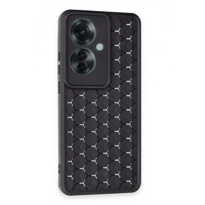 Newface Oppo Reno 11F Kılıf Petek Silikon Kapak - Siyah