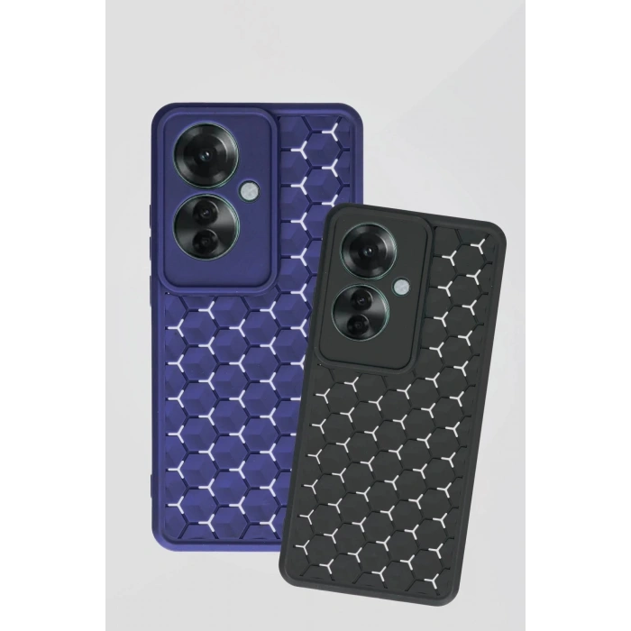 Newface Oppo Reno 11F Kılıf Petek Silikon Kapak - Siyah