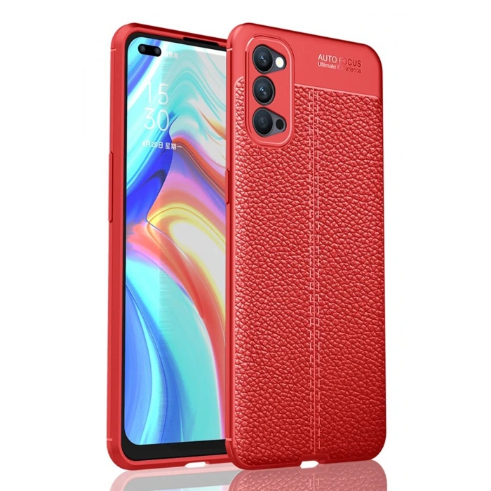 Newface Oppo Reno 4 Kılıf Auto Focus Kapak - Kırmızı