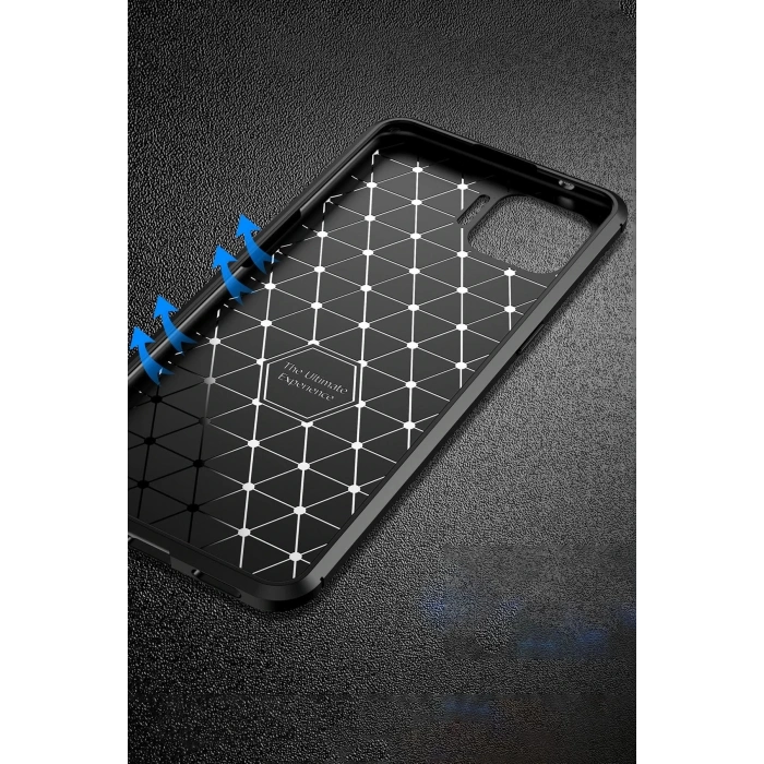 Newface Oppo Reno 4 Lite Kılıf Auto Focus Karbon Kapak - Kahverengi