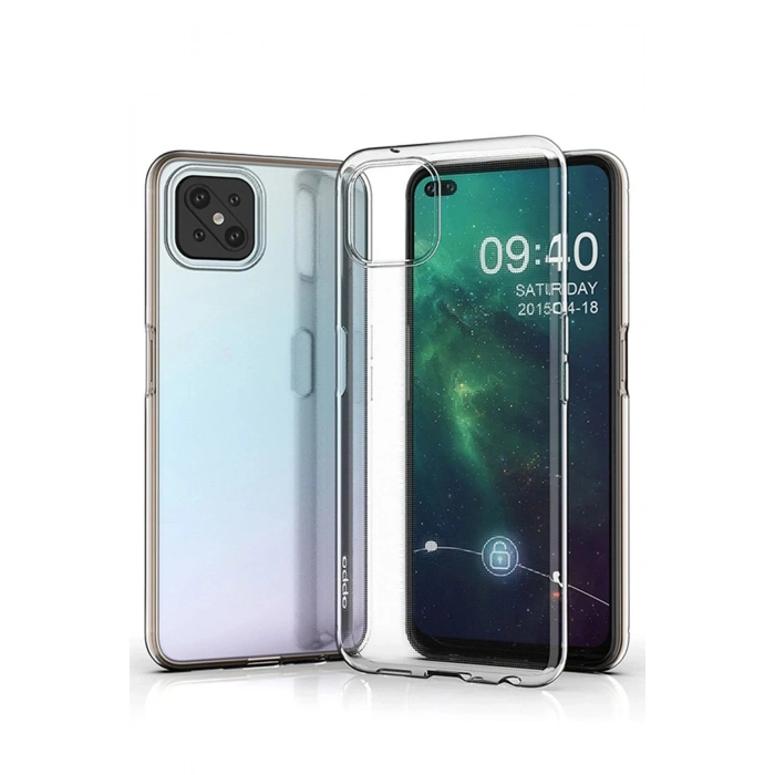 Newface Oppo Reno 4 Lite Kılıf Lüx Şeffaf Silikon - Şeffaf