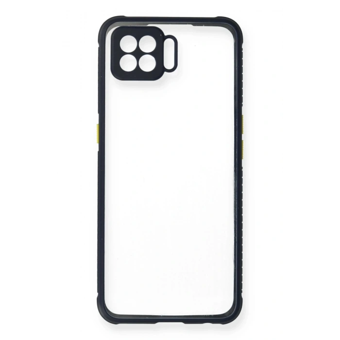 Newface Oppo Reno 4 Lite Kılıf Miami Şeffaf Silikon - Lacivert