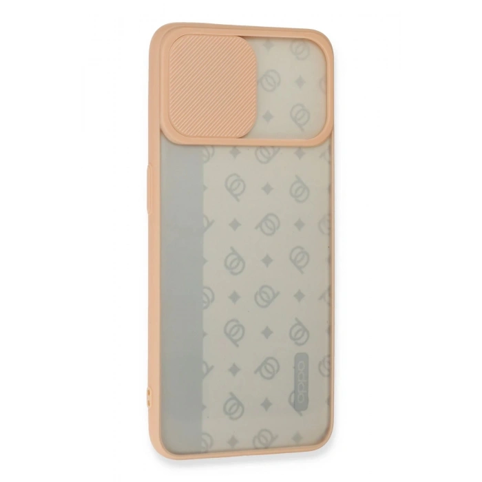 Newface Oppo Reno 4 Lite Kılıf Palm Buzlu Kamera Sürgülü Silikon - Pembe