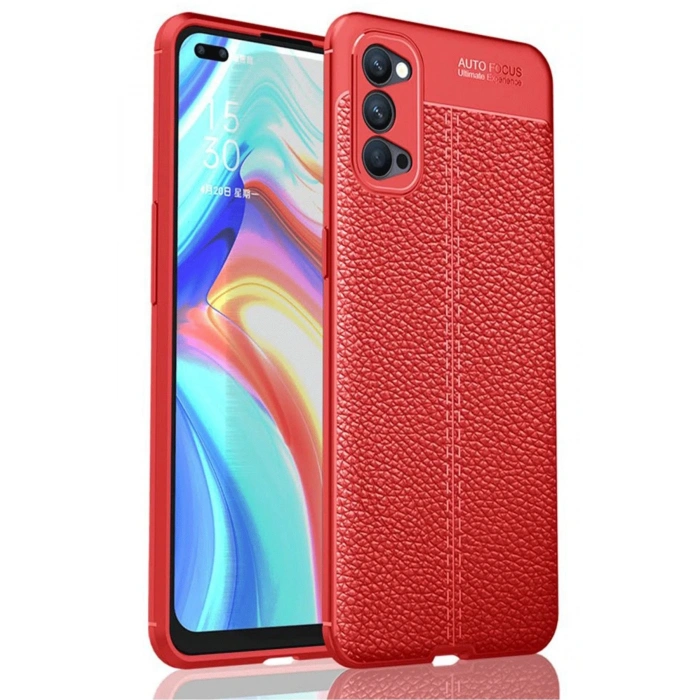 Newface Oppo Reno 4 Pro Kılıf Auto Focus Kapak - Kırmızı
