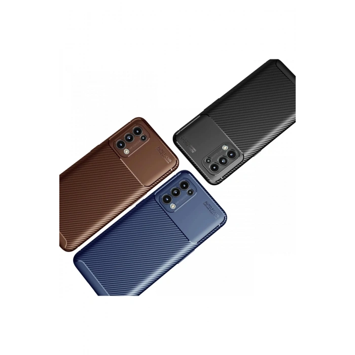 Newface Oppo Reno 5 Kılıf Auto Focus Karbon Kapak - Siyah