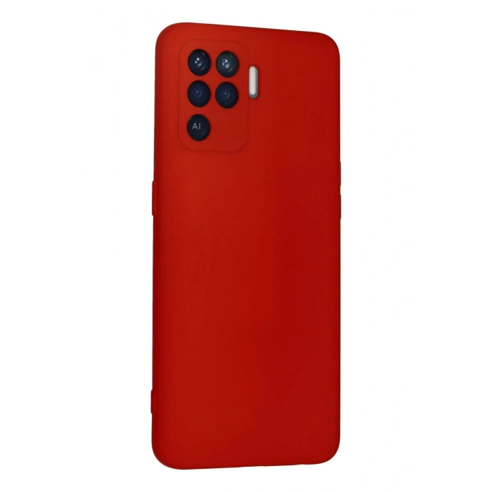 Newface Oppo Reno 5 Lite Kılıf Nano içi Kadife Silikon - Kırmızı