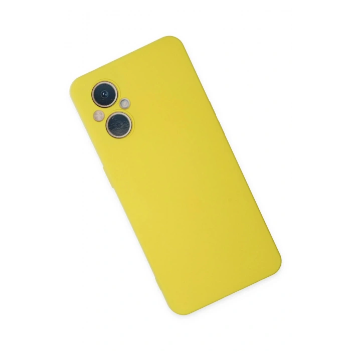 Newface Oppo Reno 7 Lite Kılıf Nano içi Kadife Silikon - Sarı