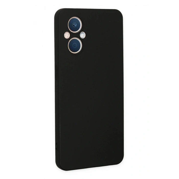 Newface Oppo Reno 7 Lite Kılıf Nano içi Kadife Silikon - Siyah