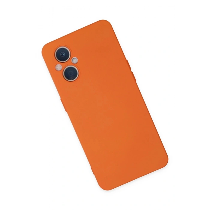 Newface Oppo Reno 7 Lite Kılıf Nano içi Kadife Silikon - Turuncu