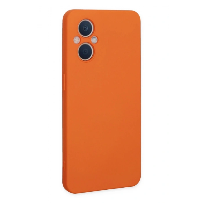 Newface Oppo Reno 7 Lite Kılıf Nano içi Kadife Silikon - Turuncu
