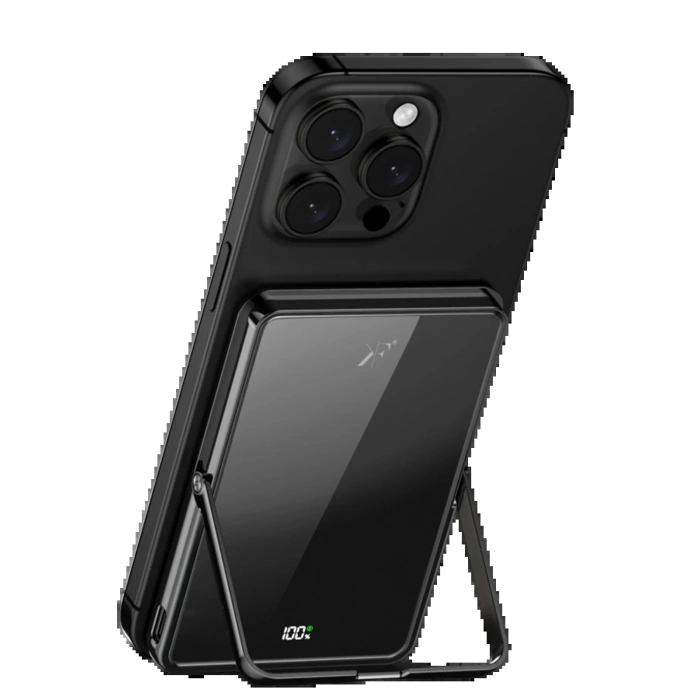 Newface PW580 5.000 mAh 20W Type-C 15W Kablosuz Şarj 3W Saat Şarj ve 5W Kulaklık Şarj Destekli PD Hızlı Şarj Magsafe Powerbank - Siyah