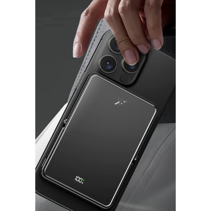 Newface PW580 5.000 mAh 20W Type-C 15W Kablosuz Şarj 3W Saat Şarj ve 5W Kulaklık Şarj Destekli PD Hızlı Şarj Magsafe Powerbank - Siyah