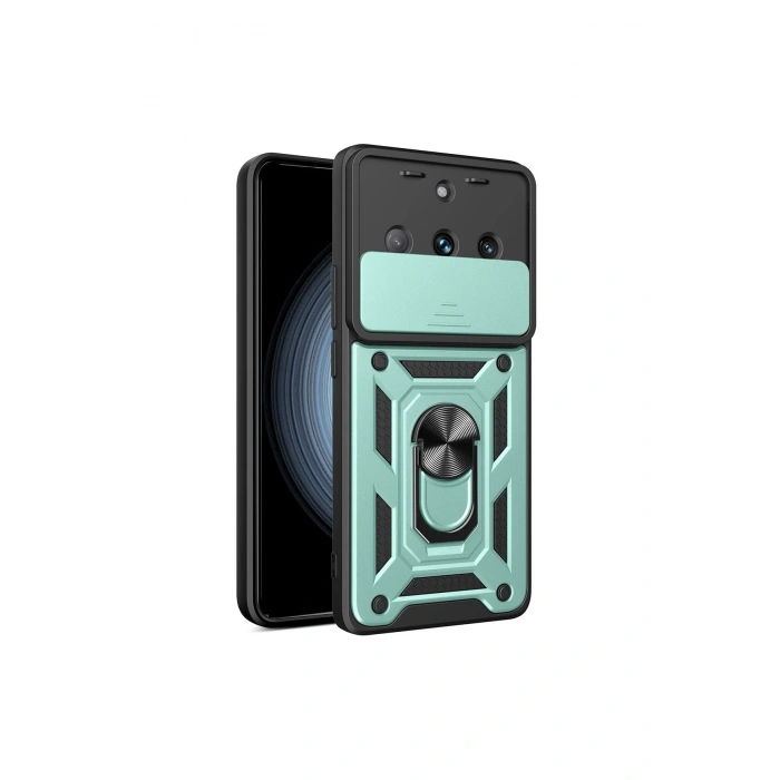 Newface Realme 11 Pro Kılıf Pars Lens Yüzüklü Silikon - Yeşil