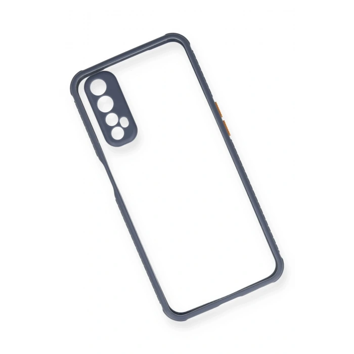 Newface Realme 7 Kılıf Miami Şeffaf Silikon - Gri