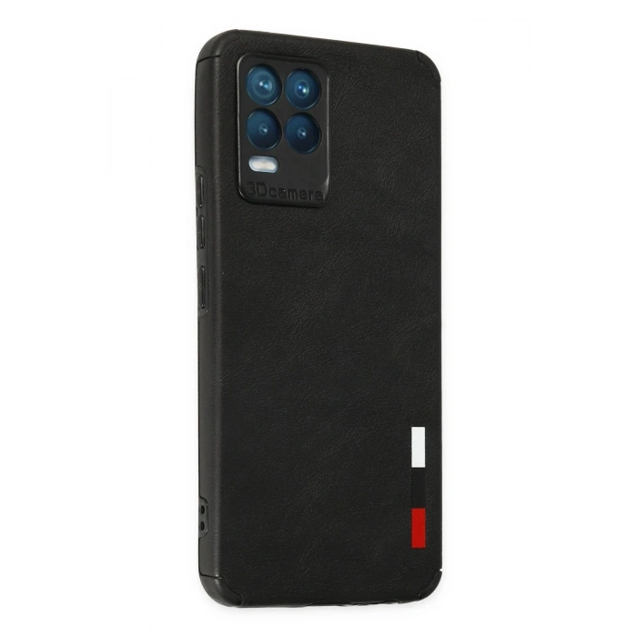 Newface Realme 8 Kılıf Loop Deri Silikon - Siyah