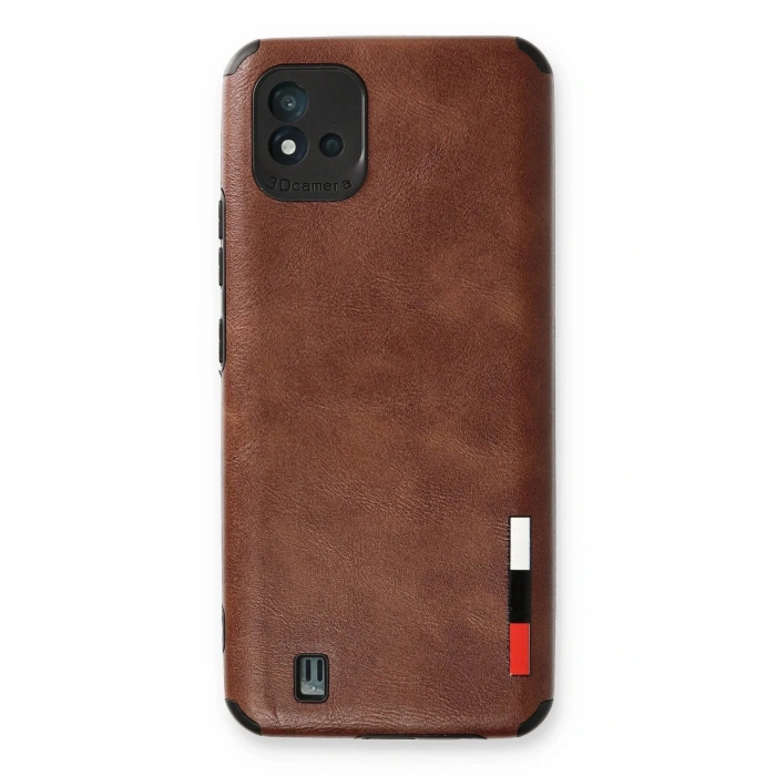 Newface Realme C11 2021 Kılıf Loop Deri Silikon - Kahverengi