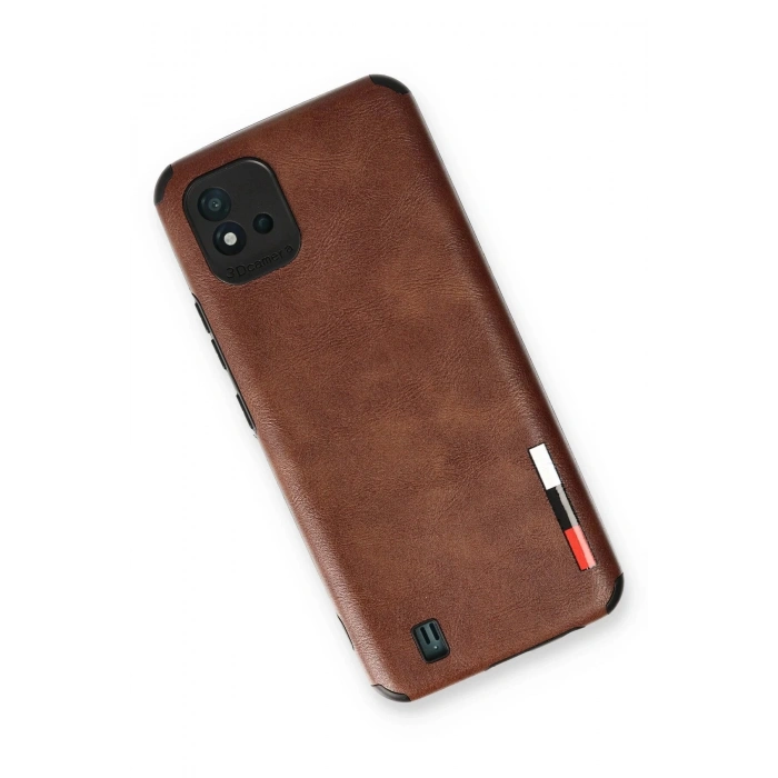 Newface Realme C11 2021 Kılıf Loop Deri Silikon - Kahverengi