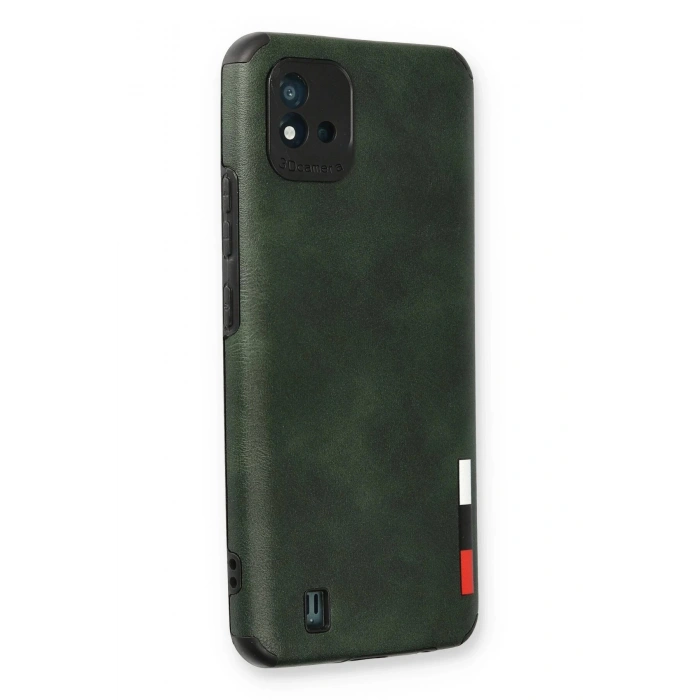 Newface Realme C11 2021 Kılıf Loop Deri Silikon - Yeşil