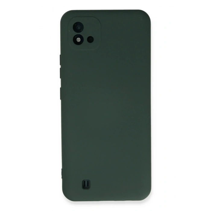 Newface Realme C11 2021 Kılıf Nano içi Kadife Silikon - Koyu Yeşil