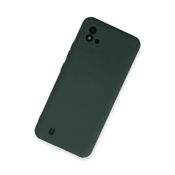 Newface Realme C11 2021 Kılıf Nano içi Kadife Silikon - Koyu Yeşil