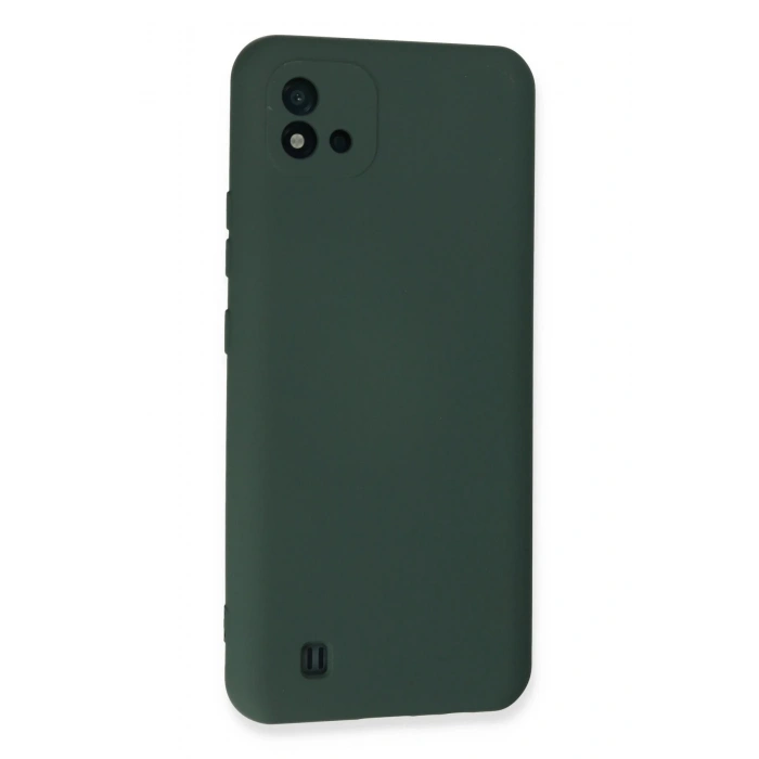 Newface Realme C11 2021 Kılıf Nano içi Kadife Silikon - Koyu Yeşil