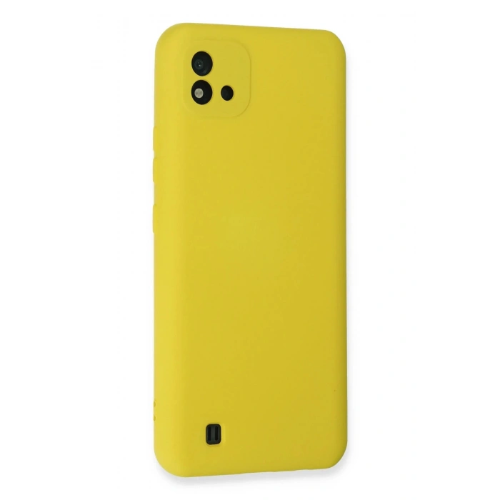 Newface Realme C11 2021 Kılıf Nano içi Kadife Silikon - Sarı