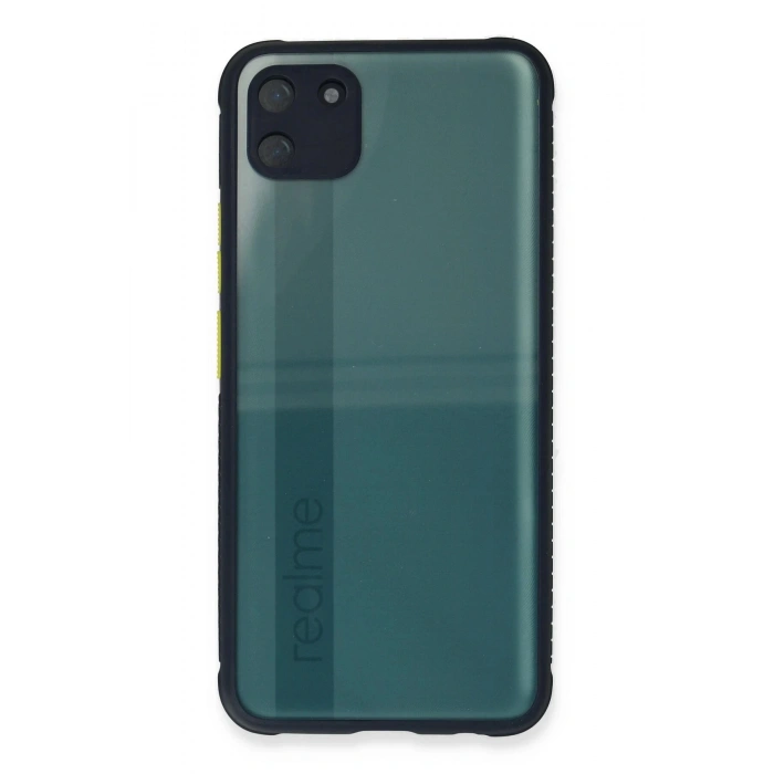 Newface Realme C11 Kılıf Miami Şeffaf Silikon - Lacivert