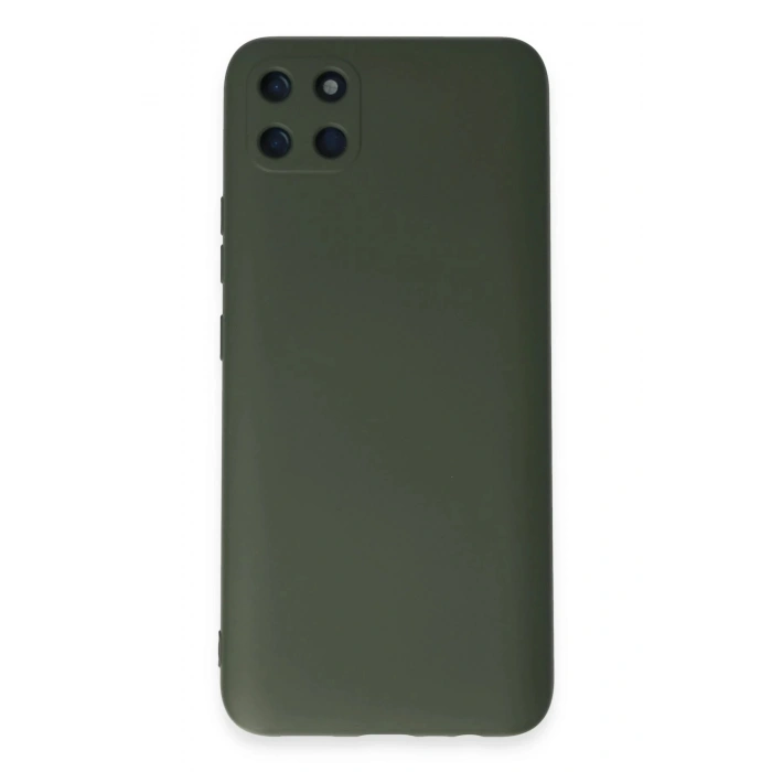 Newface Realme C11 Kılıf Nano içi Kadife Silikon - Koyu Yeşil