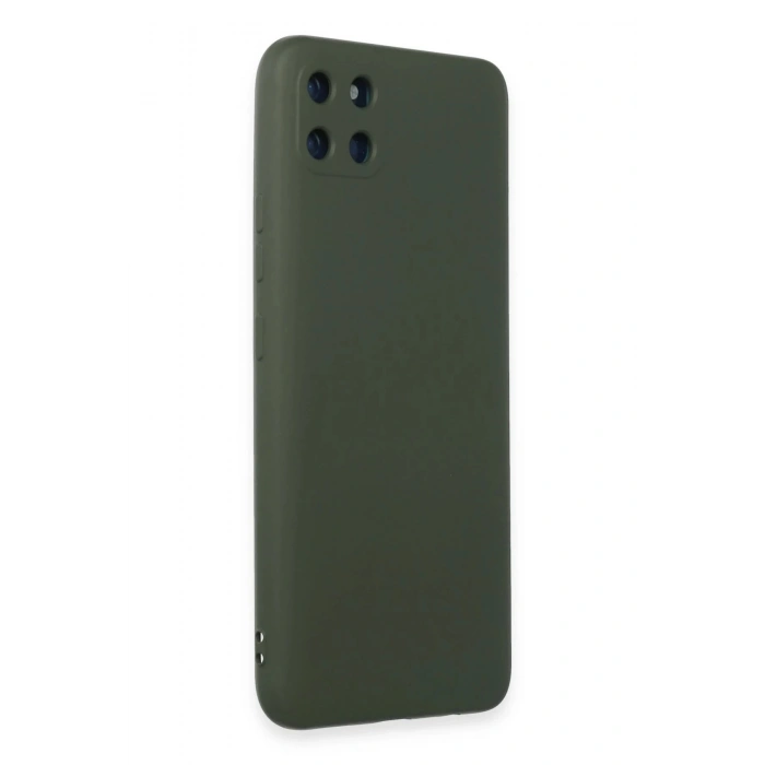 Newface Realme C11 Kılıf Nano içi Kadife Silikon - Koyu Yeşil