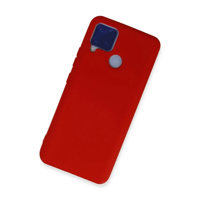 Newface Realme C15 Kılıf Nano içi Kadife Silikon - Kırmızı