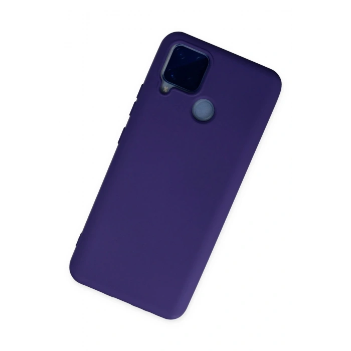 Newface Realme C15 Kılıf Nano içi Kadife Silikon - Mor