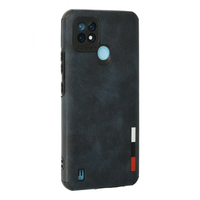 Newface Realme C21 Kılıf Loop Deri Silikon - Lacivert