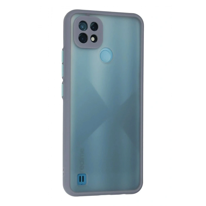 Newface Realme C21 Kılıf Montreal Silikon Kapak - Gri