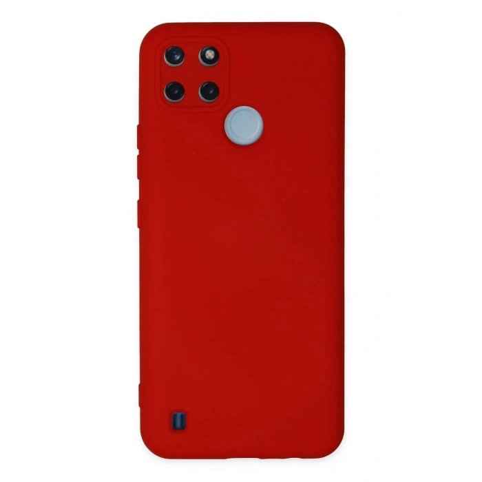 Newface Realme C25Y Kılıf Nano içi Kadife Silikon - Kırmızı