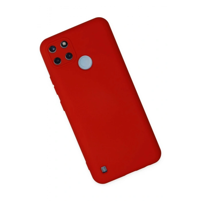 Newface Realme C25Y Kılıf Nano içi Kadife Silikon - Kırmızı