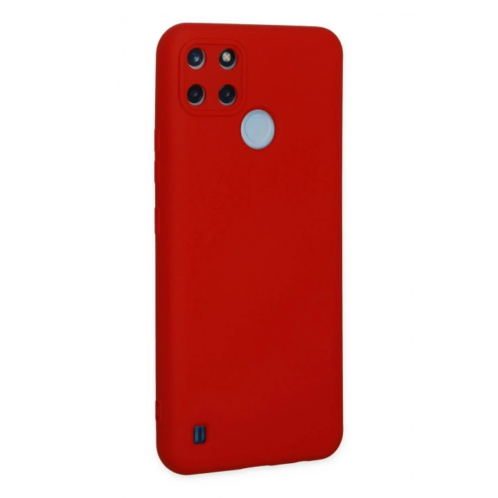 Newface Realme C25Y Kılıf Nano içi Kadife Silikon - Kırmızı