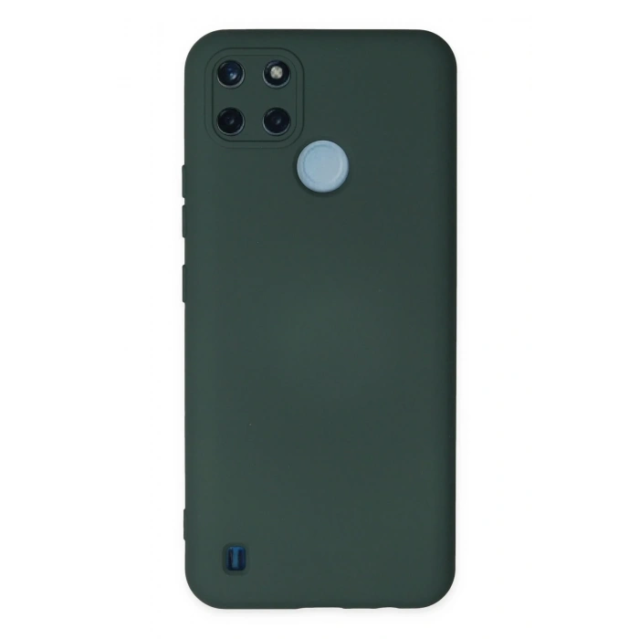 Newface Realme C25Y Kılıf Nano içi Kadife Silikon - Koyu Yeşil