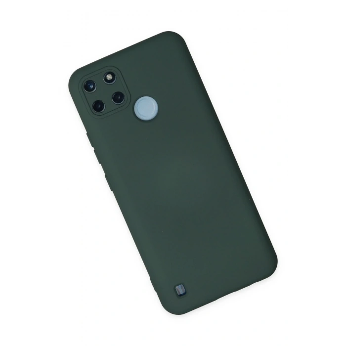Newface Realme C25Y Kılıf Nano içi Kadife Silikon - Koyu Yeşil