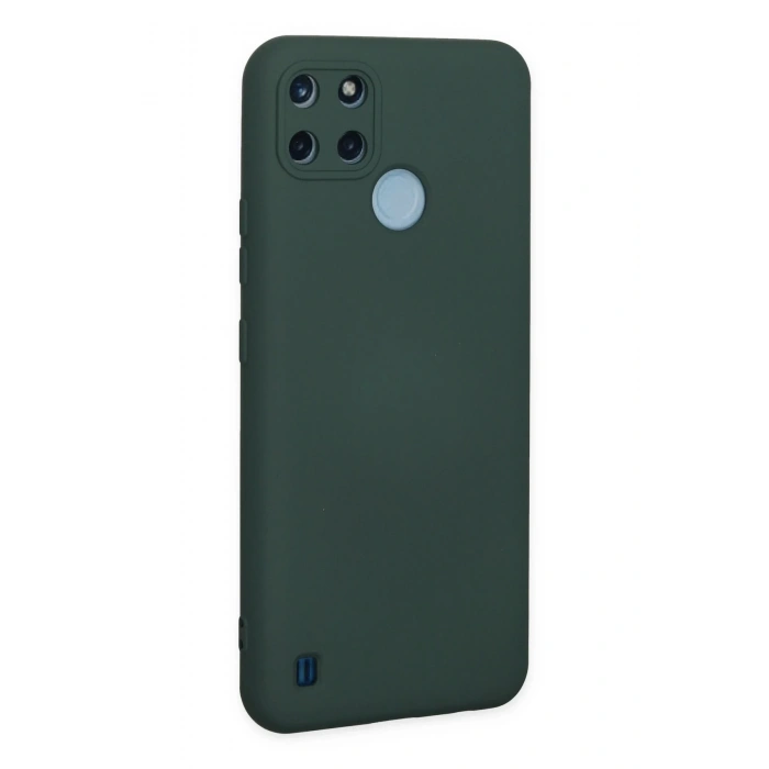Newface Realme C25Y Kılıf Nano içi Kadife Silikon - Koyu Yeşil